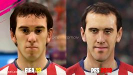 کدوم طبیعی تره؟؟ مقایسه چهره‌ی بازیکنان در بازی PES 2019 بازی FIFA 19