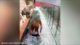 Scared people when on glass bridge  Funny People Compilation