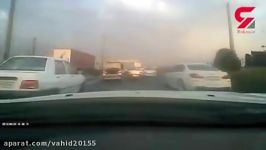 تعقیب گریز راننده خودروی متخلف پژو پارس توسط پلیس ها