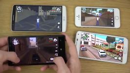 Samsung Gs5 vs Lumia 930 vs iPhone 5S vs LG G3  GTA