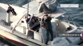 برای اولین بار  تصاویر پخش نشده توقیف کشتی آمریکایی توسط 8 قایق تندرو سپاه