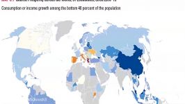 میزان رشد مصرف یا درآمد چهل درصد پایین جامعه در کشورهای مختلف