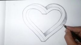 How to Draw 3D Heart  Easy 3D Drawing Heart