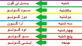 روزهای هفته به ترکیکسایی ترکی میخوان یاد بگیرن