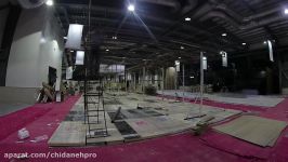روند ساخت غرفه منجی در نمایشگاه بین المللی تهران