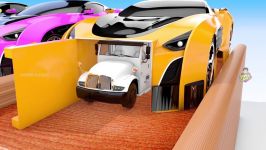 Learning Colors for Kids with Street Vehicles Car Garage Color Balls Tracto