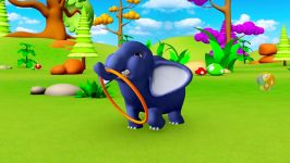 Funny Zoo Animals Play Hula Hoops with Circus Rings in Forest