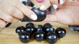 ASMR BLACK GRAPES Japanese KYOHO Jelly  Soft Chewy Eating Sounds N.E Let