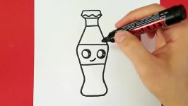 HOW TO DRAW CUTE COCA COLA BOTTLE EASY