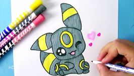 How to Draw CUTE BABY UMBREON POKEMON GO