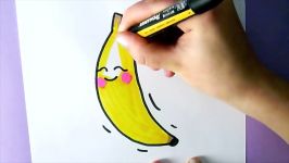 CUTE FOOD HOW TO DRAW A CUTE BANANA  EASY DRAWING