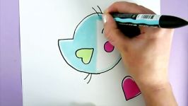 HOW TO DRAW A CUTE BIRD WITH A LOVE HEART  COMO DIBUJAR UN PAJARO KAWAII