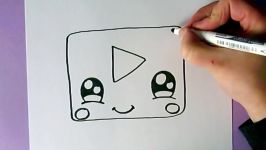 HOW TO DRAW CUTE YOUTUBE ICON  KAWAII YOUTUBE LOGO