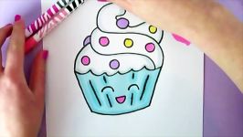 CUTE FOOD DRAWING HOW TO DRAW A SUPER CUTE AND EASY CUPCAKE STEP BY STEP