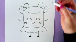 HOW TO DRAW A CUTE MARSHMALLOW  CUTE SWEET FOOD DRAWING