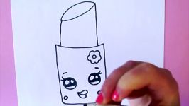 HOW TO DRAW CARTOON LIPSTICK STEP BY STEP