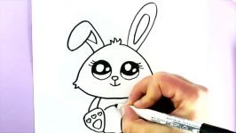 HOW TO DRAW A CUTE BUNNY RABBIT  HAPPY DRAWINGS