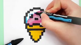 How to Draw a Kawaii Ice Cream EASY step by step  PIXEL ART