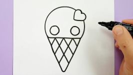 HOW TO DRAW A CUTE ICE CREAM WITH A LOVE HEART CUTE AND EASY