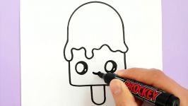 HOW TO DRAW A CUTE MELTING ICE CREAM STEP BY STEP  HAPPY DRAWINGS