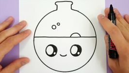 HOW TO DRAW A CUTE CARTOON TUBE TEST EASY  ERLENMEYER FLASK KAWAII