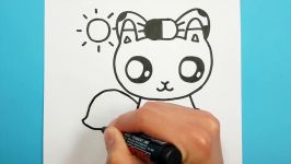 HOW TO TURN THE WORD CAT INTO A SUPER CUTE AND EASY CARTOON CAT DRAWING