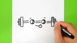 HOW TO DRAW A CUTE DUMBBELL EASY  HAPPY DRAWINGS