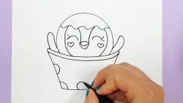 HOW TO DRAW A CUTE PENGUIN ICE CREAM EASY  HAPPY DRAWINGS