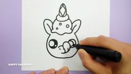 How To Draw a Cute Unicorn With an Ice Cream  HAPPY DRAWINGS