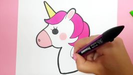 HOW TO DRAW A CUTE UNICORN EMOJI  EASY DRAWING TUTORIAL