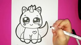 How to Draw a Cute Baby Unicorn  SUPER EASY  HAPPY DRAWINGS