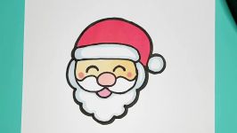 How to Draw Cute Laughing Santa EMOJI step by step  CHRISTMAS DRAWING TUTORIAL