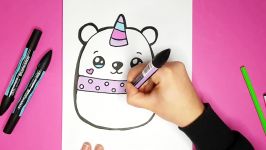 HOW TO DRAW A CUTE BABY UNICORN POLAR BEAY EASY  HAPPY DRAWINGS