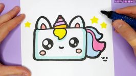 HOW TO DRAW A CUTE UNICORN BIRTHDAY CAKE  HAPPY DRAWINGS ♥