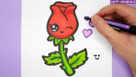 How to Draw a cute Rose drawing  Easy and Simple Drawing  Happy Drawings