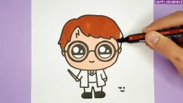HARRY POTTER DRAWING  How to Draw and Color cute Harry Potter