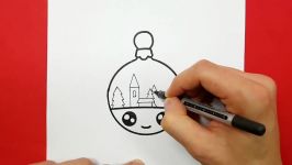 HOW TO DRAW A CHRISTMAS ORNAMENT CUTE AND EASY