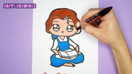 DISNEY DRAWING  How to Draw CUTE DISNEY BELLE PRINCESS EASY AND STEP BY STEP