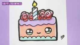 How to Draw a CUTE Birthday Cake form the word CAKE  EASY Drawing Trick