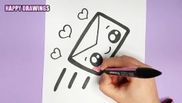 Super Easy How to Draw a Cute Envelope with LOVE heart for VALENTINES