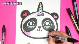 EASY DIY  HOW TO DRAW AND COLOR A CUTE PANDA UNICORN