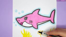 MUMMY SHARK  HOW TO DRAW A CUTE PINK SHARK