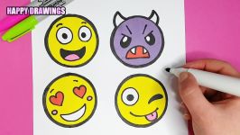 Drawing and Coloring 4 Emoji  Paint for toddlers and drawing for kids