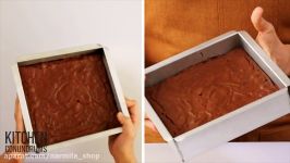 پخت کیک در قالب آلومینیومی مربع لوازم قنادی نارمیلا