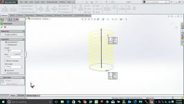 How to make cylindrical spiral extension hook spring in SolidWorks