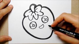 how to draw cute strawberry  o desenhar um morango  o deseñar