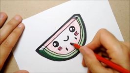 COMO DESENHAR MELANCIA KAWAII TUMBLR  HOW TO DRAW WATERMELON