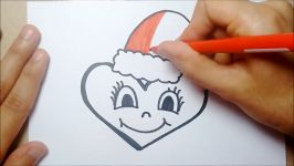 HOW TO DRAW SANTA CLAUS  COMO DESENHAR UM CORAÇÃO PAPAI NOEL