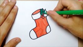 COMO DESENHAR UMA BOTA DE NATAL