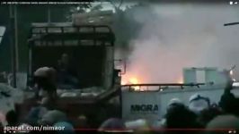 حمله مخالفین مادرو به پلیس مرزی ونزوئلا به وسیله کوکتل مولوتف